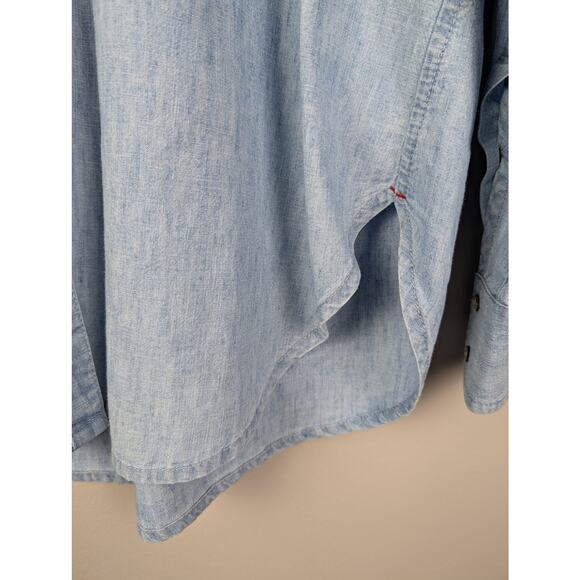 Xirena Dusty Blue Beau Button Front Shirt M - Picture 10 of 13